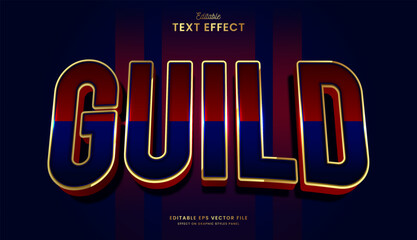 decorative red and blue bold editable text effect vector design