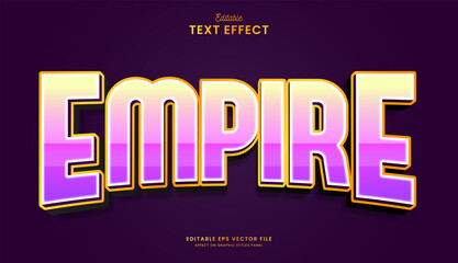 decorative cute empire editable text effect vector design