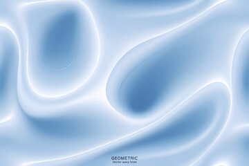 Minimal Abstarct Dynamic textured background design in 3D style with light blue color. Vector illustration.
