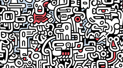 Cute black and white graffiti art abstract background poster web page PPT, artistic background