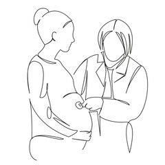 obstetrician examining a pregnant woman