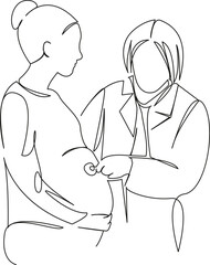 obstetrician examining a pregnant woman