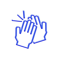 3d icon high five. symbol for friendship success and team
