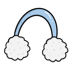 Blue earmuffs for winter