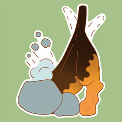 Sticker dog. Airedale Terrier. Funny sticker with a dog. Cartoon style. Set of stickers. Cartoon character for comics and postcards