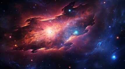 Galaxy spiraling with sparkling stars and glowing nebula  AI generated illustration