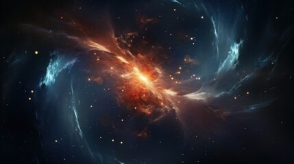 Galaxy spiraling with sparkling stars and glowing nebula  AI generated illustration