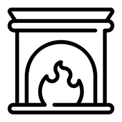 fireplace line icon