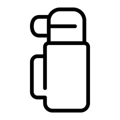 thermo flask line icon - obrazy, fototapety, plakaty