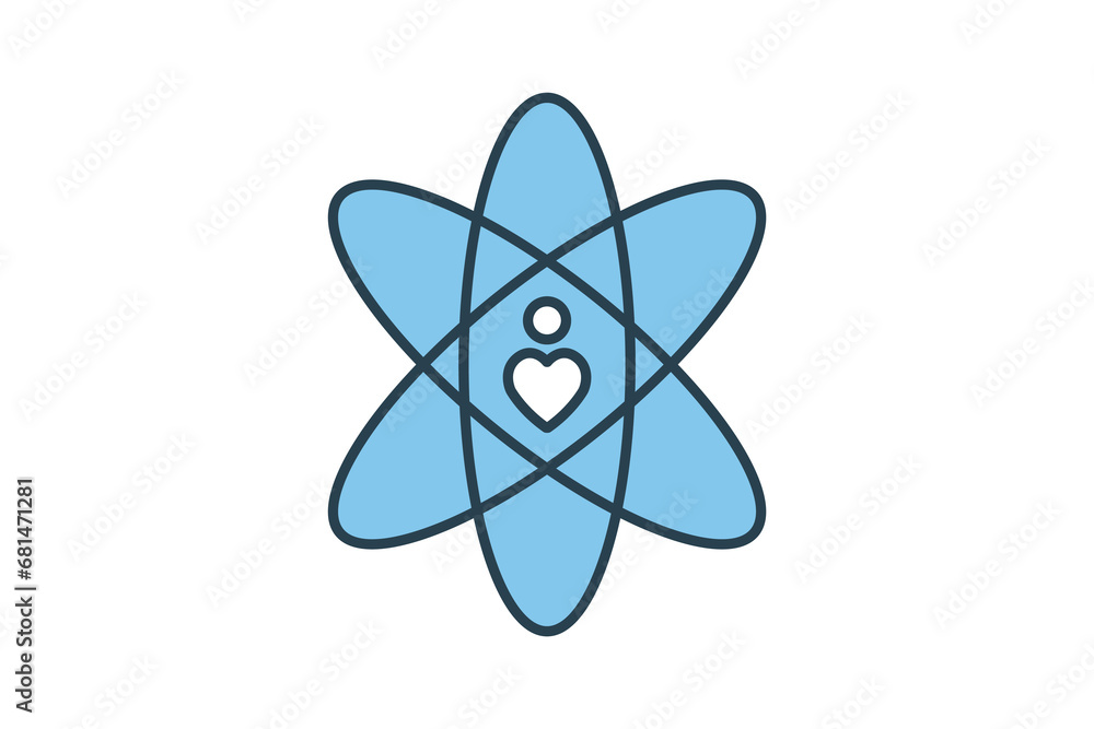 Poster core values icon. flat line icon style. simple vector design editable