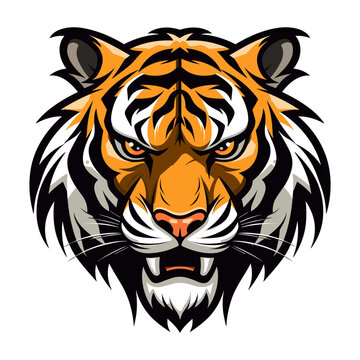 Tiger head sport team mascot logo vector