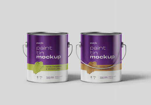Paint Tin Bucket Mockup for Creative Design and Branding Projects
