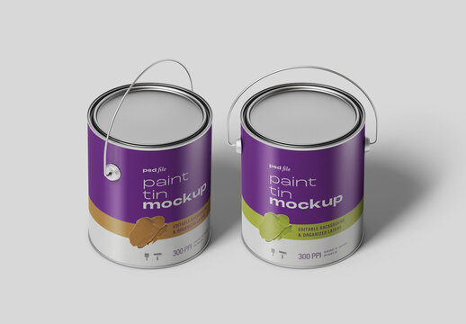 Paint Tin Bucket Mockup for Creative Design and Branding Projects