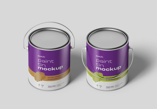 Paint Tin Bucket Mockup for Creative Design and Branding Projects