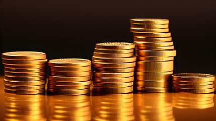 Coins on isolated background