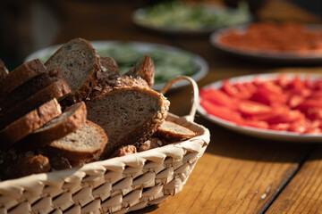 healty bread in basket