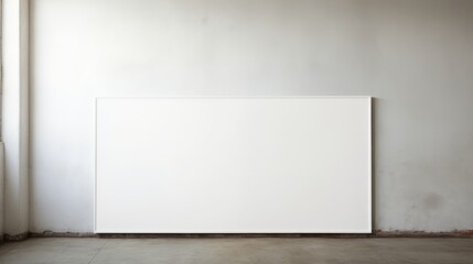 Large blank canvas hanging on the gallery wall  AI generated illustration