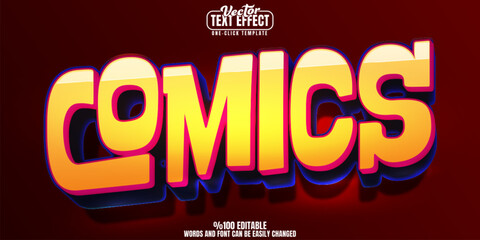 Comic Book editable text effect, customizable graphic and superhero 3D font style
