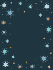 Fototapeta na wymiar Winter vertical frame, holiday background.