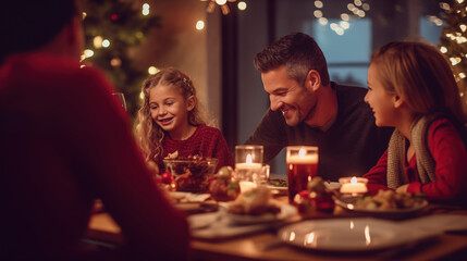 Festive Family Dinner: Christmas Joy at Home