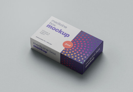 Pill Box Medicine Packaging Mockup
