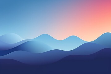 banner landscape with hills and waves, for design as a background, in printed products, websites, in applications, in social networks