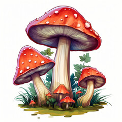Fairy Mushroom isolated on white background