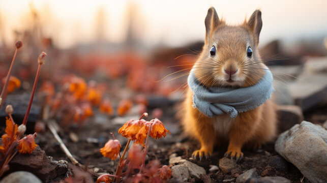 squirrel in the forest HD 8K wallpaper Stock Photographic Image 