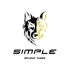Vector wolf head illustration logo vector wolf