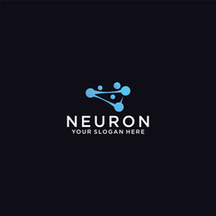 neuron brain logo icon with dots concept.