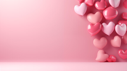 Walentynkowe abstrakcyjne pastelowe tło dla zakochanych par - kocham miłość serc.  Wzór do projektu baneru - obrazy, fototapety, plakaty