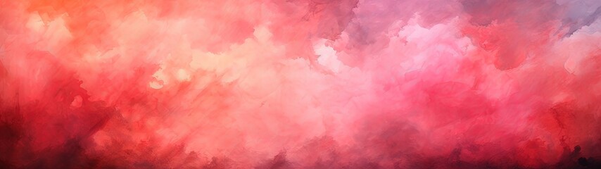 Fototapeta premium Abstract Panoramic Artwork in Shades of Red, Pink, and Purple