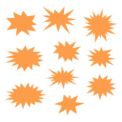 Set of explosion vector shape. Cartoon set of boom explosion icon. 