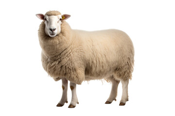 White Woolly Sheep on transparent background