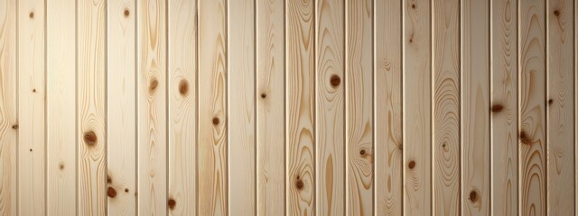 Fototapeta premium Close-up of Light Yellow Wooden Wall with Natural Wood Grain and Vertical Lines