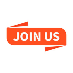 Join Us In Orange Rectangle Ribbon Shape For Promotion Marketing
