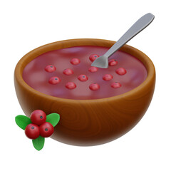 Cranberry Sauce 3D Icon Illustrations