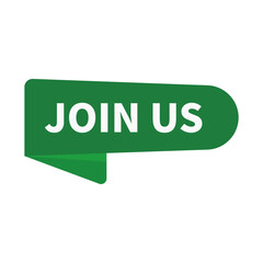 Join Us In Green Rounded Rectangle Ribbon Shape For Promotion Marketing
