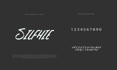 Handwritten Script font. Hand drawn brush style modern calligraphy cursive typeface. Hand Lettering and Custom Typography alphabet for Designs: Logo, Greeting Cards, Poster. Vector Brush type set.
