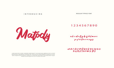 Handwritten Script font. Hand drawn brush style modern calligraphy cursive typeface. Hand Lettering and Custom Typography alphabet for Designs: Logo, Greeting Cards, Poster. Vector Brush type set.
