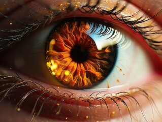Closeup of Dark Amber Eye with Halo