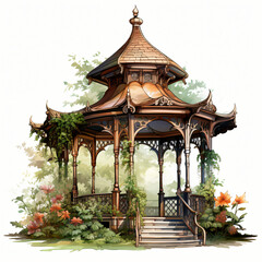 Fantasy Gazebo isolated on white background