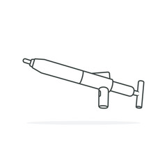 Plumbing plunger hand tool for toilet in an outline style. Cleaning toilet sucker icon.