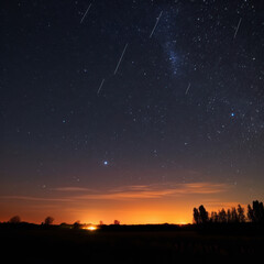 Naklejka premium Evening sky with a bright celestial event like 