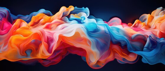 colorfull liquid acrylic paint or fluid bubble flow wallpaper, Abstract background, AI generative
