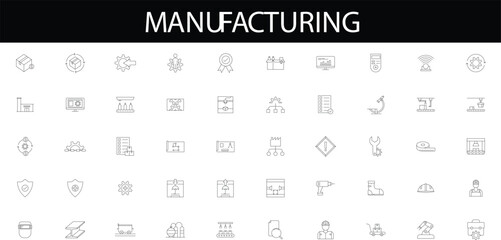 Fototapeta na wymiar Industry icon set. Factory, manufacturing symbol. Vector illustration