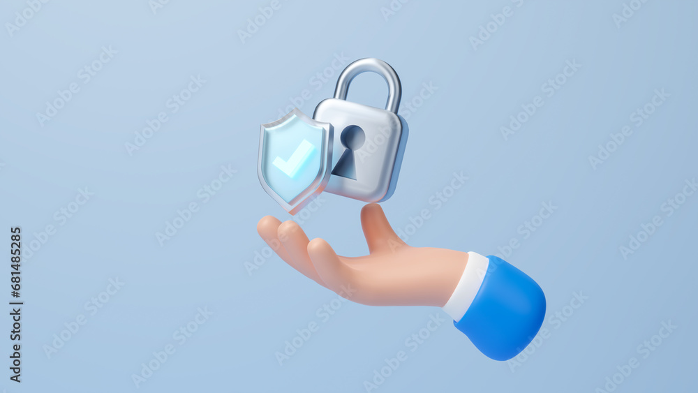 Aufkleber cyber security data protection business technology privacy concept, general data protection regulati