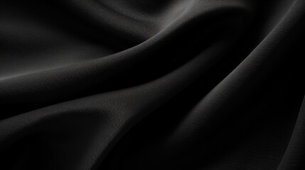 Fototapeta premium Close-up texture of black fabric or cloth in black color.