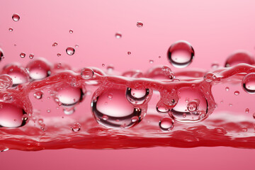 Bubbles on a light pink background. AI generative