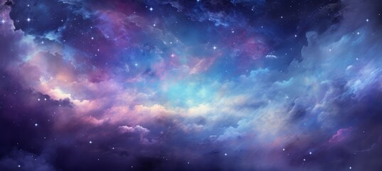 Galaxy clouds space background. Generative AI technology.	
